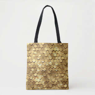 Golden Honeycomb 3D Render Texture Tote Bag