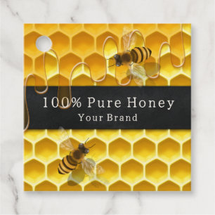 Golden Honeycomb & Flying Bees Custom Product Tag