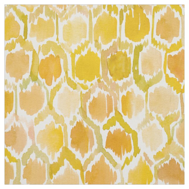 GOLDEN HONEYCOMB Hand Painted Watercolor Fabric (Swatch)