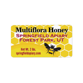 Golden Honeycomb Honey Jar Product Label