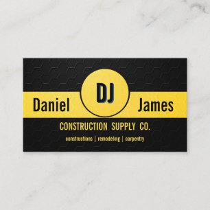 Golden Honeycomb Metal Frame Construction Business Card