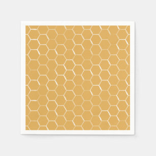 Golden Honeycomb Pattern Napkin