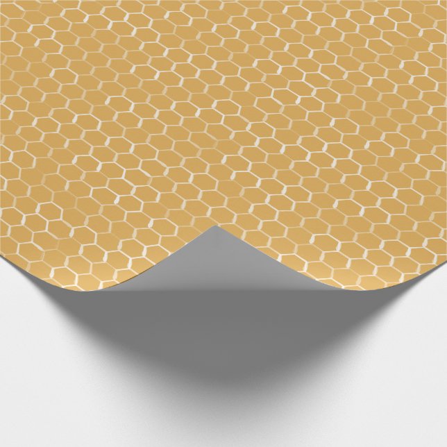 Golden Honeycomb Pattern Wrapping Paper (Corner)