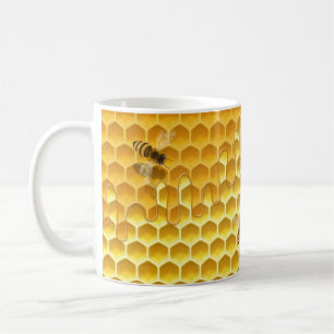 Golden Honeycomb with Bees Customisable Small Coffee Mug