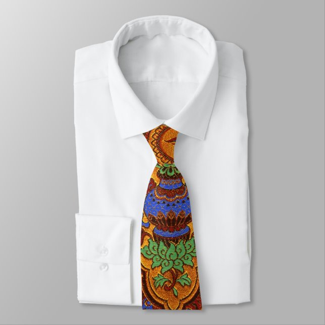 Golden Hong Kong Design Tie (Tied)