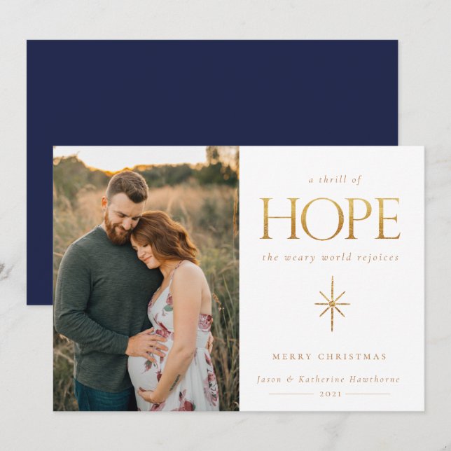 Golden Hope Family Photo Christmas Card (Front/Back)