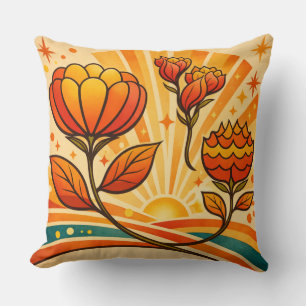 Golden Horizon Bloom Cushion