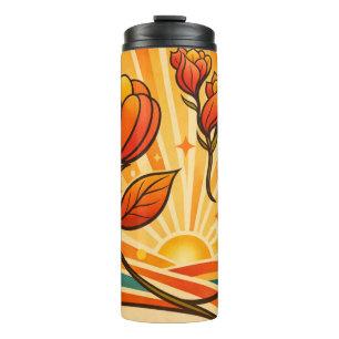 Golden Horizon Bloom Thermal Tumbler
