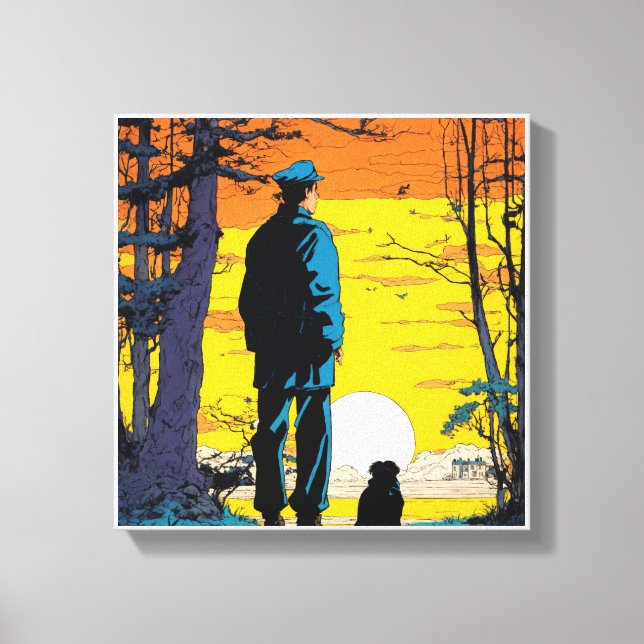 Golden Horizon Breathtaking Sunset Wall Painting Canvas Print (Front)