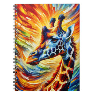 Golden Horizon Giraffe – Abstract Safari Color Art Notebook