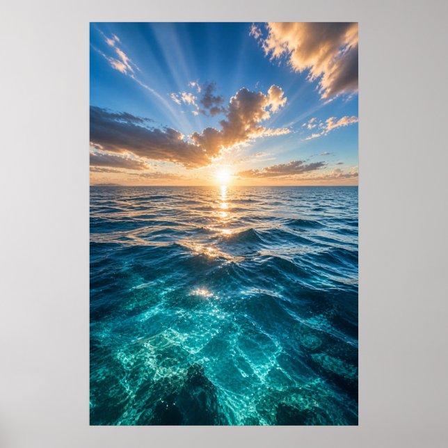 Golden Horizon Ocean Poster (Front)