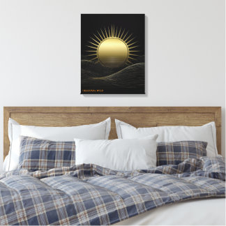 Golden Horizon Sun Minimalist Art Canvas Gift Print