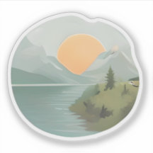 Golden Horizon: Sunset by the Lake