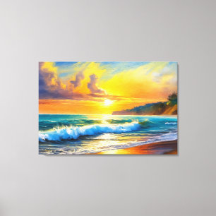Golden Horizon: Sunset Serenity Canvas Print