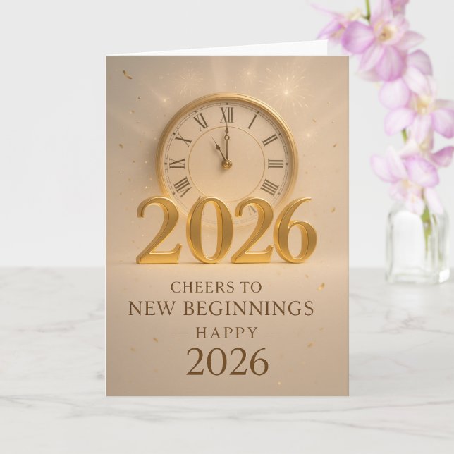 Golden Horizons – New years  2026 Card (Orchid)