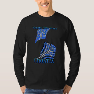 Golden Horn Beach Croatia Vacation Tribal Stingray T-Shirt