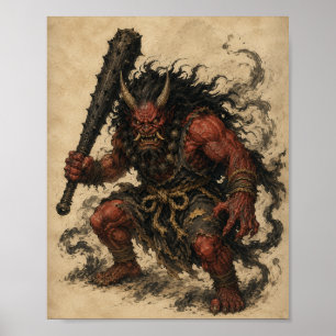 Golden Horn Oni Spirit Poster