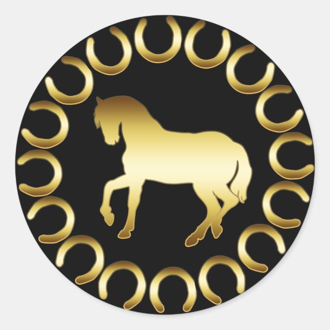 GOLDEN HORSE CLASSIC ROUND STICKER (Front)