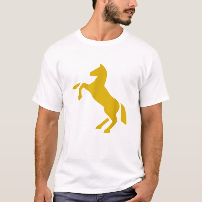 Golden Horse Design Funny T Shirt Cute Stallion Go (Front)