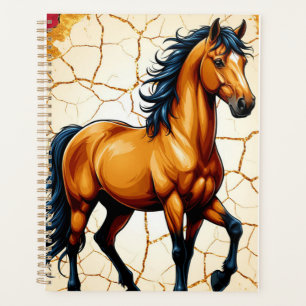 Golden Horse lover gift Planner