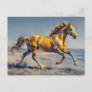 Golden Horse on a Beach, Postcard