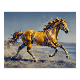 Golden Horse on a Beach, Poster