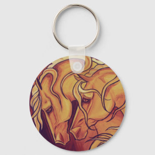 Golden Horses Key Ring