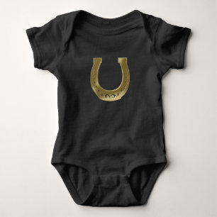 Golden horseshoe baby bodysuit