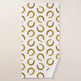 Golden horseshoe bath towel