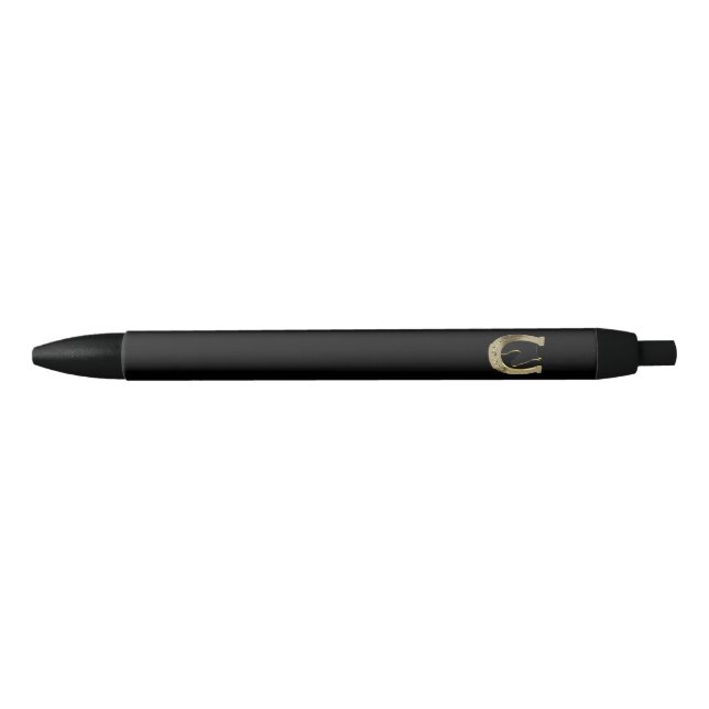 Golden horseshoe black ink pen (Front)