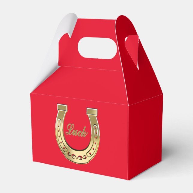 Golden horseshoe favour box (Back Side)