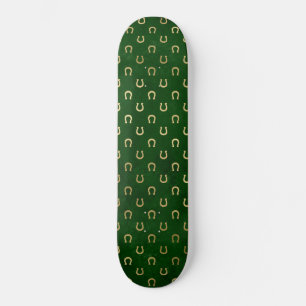 Golden Horseshoe Lucky Charm Green St Patricks Day Skateboard