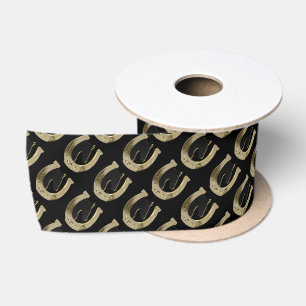 Golden horseshoe satin ribbon