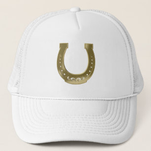 Golden horseshoe trucker hat