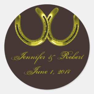 Golden Horseshoes on Brown Envelope Seal