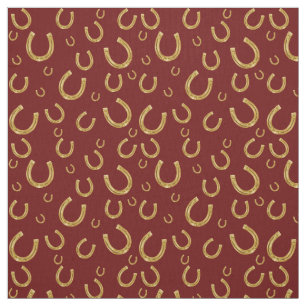 Golden horseshoes pattern fabric