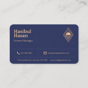 Golden Hotel Professional Manager Business Card