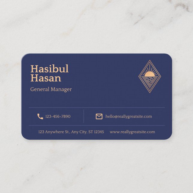 Golden Hotel Professional Manager Business Card (Front)