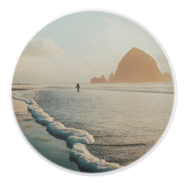 Golden hour at Cannon Beach  Ceramic Knob (Front)