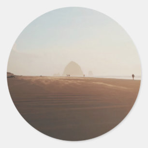 Golden hour at Cannon Beach  Classic Round Sticker