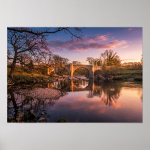 Golden Hour at Devil's Bridge Vibrant Cumbria Poster