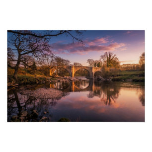 Golden Hour at Devil's Bridge   Vibrant Cumbria Poster