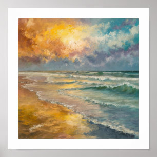 Golden Hour at the Beach Poster