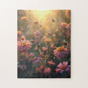 Golden Hour Bee Garden Wildflower Puzzle