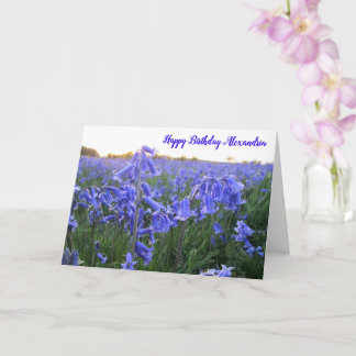Golden Hour Bluebells - Personalised Birthday Card
