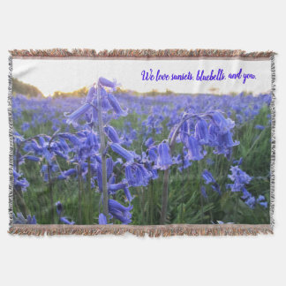 Golden Hour Bluebells - Personalised Mother's Day Throw Blanket