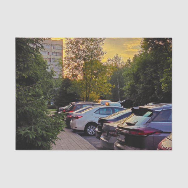 Golden Hour Drive Tissue Wrap – Customisable Tissue Paper (Front)