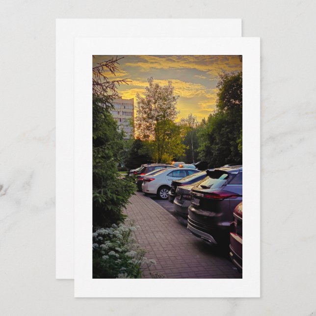 Golden Hour Flat Announcement Card – Customisable (Front/Back)
