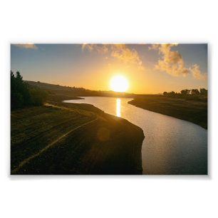 Golden Hour Glow at Baitings Reservoir Photo Print