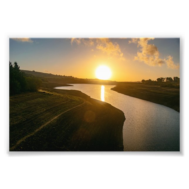 Golden Hour Glow at Baitings Reservoir Photo Print (Front)